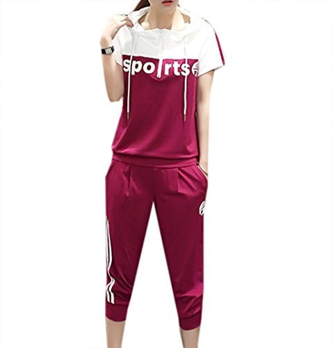 Chicside Women's Slim Fit Mid Rise printing Pull On Style Pants Set Amaranth US 2