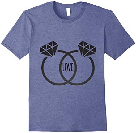 Mens Cute Engaged Love Rings Gift Ideas for Just Married Couple 2XL Heather Blue