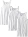 papi Men's 3-Pack Cotton Square Neck Tank Top, White, Medium