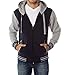 Vertical Sport Men’s Fleece Hoodie – Varsity Two Tone Hooded Zip-Up Sweatshirt