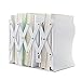 JIARI Book Ends, White Decorative Metal Iron Bookends Holder Stand Desk Nonskid Adjustable Bookend (White)