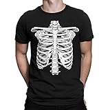 Skeleton Ribcage Halloween Men's T-Shirt, SpiritForged Apparel, Black XL