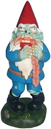 Undead Fred the Zombie Garden Gnome, Handcrafted Unique Design, 11" Height, Made From Polyresin, Durable &amp; Weatherproof Statue