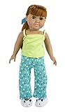 The Springfield Collection by Fibre-Craft Pajama Outfit, Green Top, Dot Pants, Slippers and Ribbon