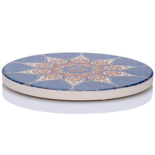 LogHog Ceramic Coaster Set of 4, Glass Cup Holder Coffee Mug Place Mats Absorbent Stone Coasters for Drinks (Pattern 6)