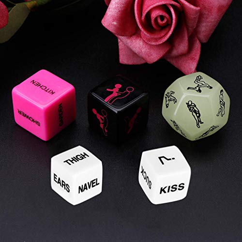 Funny and Romantic Role Playing Dice Game Set of 6,Novelty Gift for Honeymoon bacherette Party,Him and Her, Bridal Shower, Groom Roast,Newlyweds, Wedding, Anniversary, Marriage New 2019