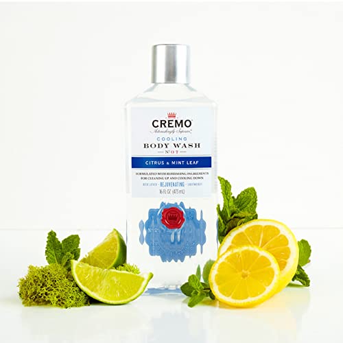 Cremo RichLathering Cooling Citrus and Mint Leaf Body Wash, Crisp