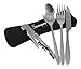 4 Piece Stainless Steel Utensils To Go Set (Knife Fork Spoon Bottle Opener) Travel Camping Cutlery with Neoprene Case, Portable Reusable Lunch Box Flatware by Sempre