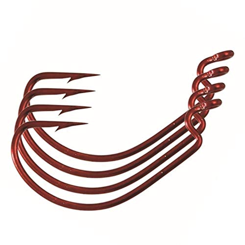 50 Stück Offset Haken Köder Wurm Kohlenstoffstahl Angelhaken Locken mit Box – Bild 4