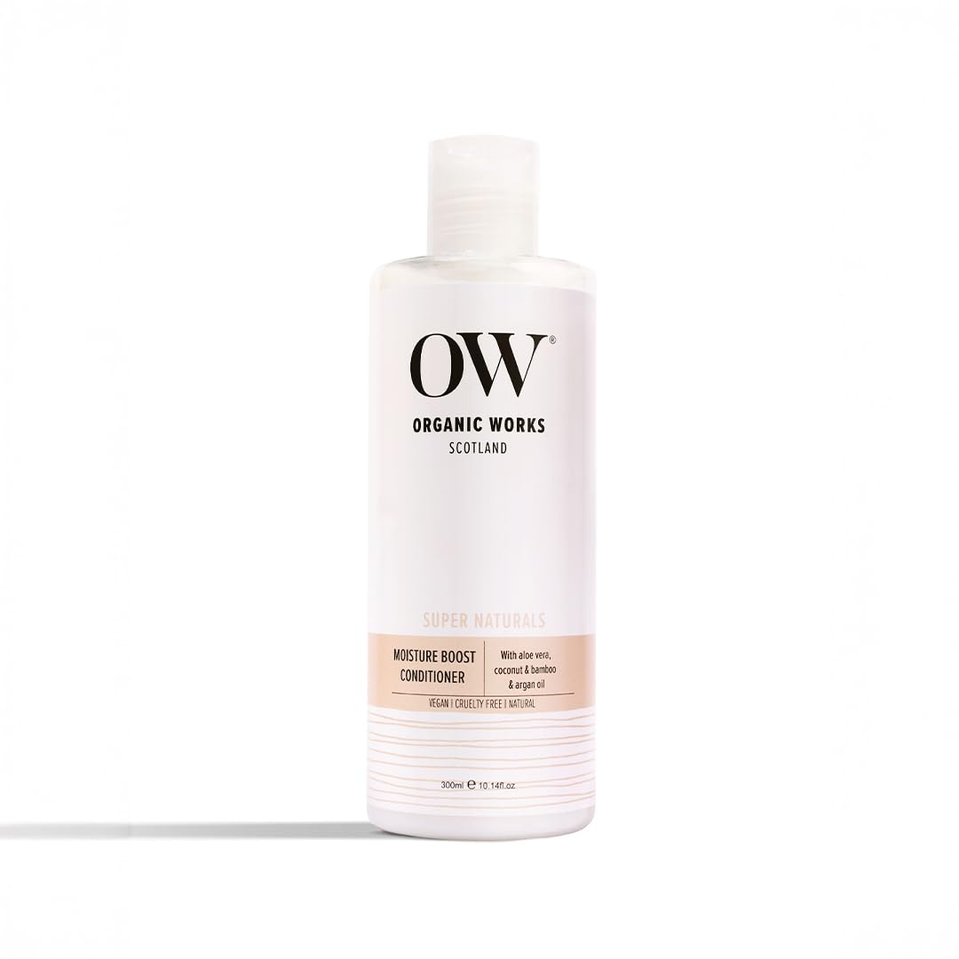 Organic Works Moisture Boost Conditioner–Argan Oil Conditioner for Dry & Damaged Hair-Hydrates,Maintain scalp barrier,Repair & Strengthen Hair,Reduce dryness,Nourishes & Protects–Cruelty-Free –300ml