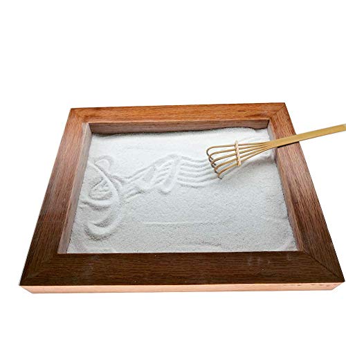 Gallop Chic Zen Garden Tools Set - Mini Desktop Sand Box Accessories - Miniature Rake Kit with Bamboo Holder for Rock Garden, Meditation & Relaxation Home or Office Decor, Great Gift idea