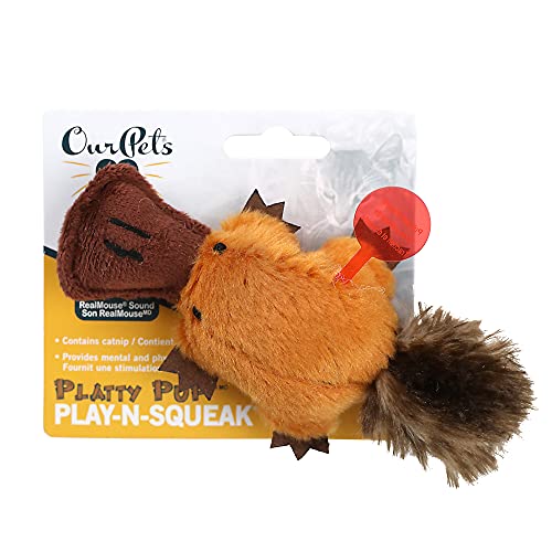 Our Pets 1400013773 OPB Barnyard Collection Platypus Cat Toy, Brown