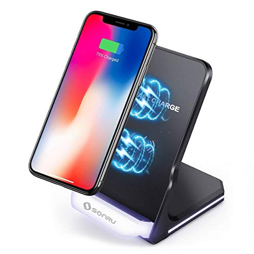 SONRU Fast Wireless Charger Pad Phone Stand, 10W Qi Charger for