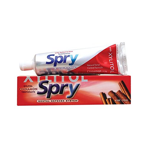 Spry Xylitol Toothpaste Fluoride Free Natural Cinnamon 4 oz. Teeth