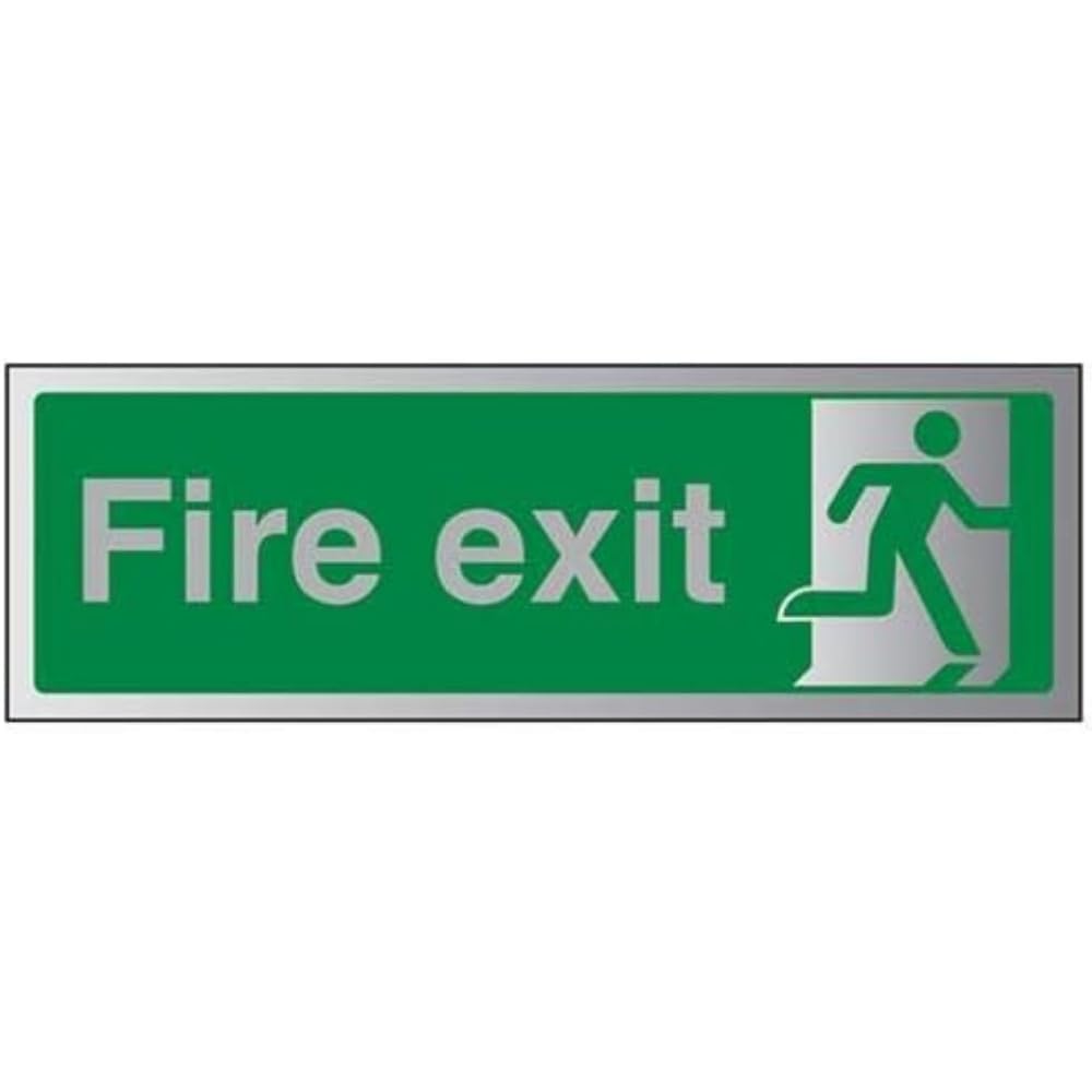 V Safety Fire Exit-Final Fire Exit Man Right Sign - 300mm x 150mm - 1.6mm Alu Rigid Plastic