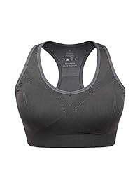 Racerback Sujetador deportivo de impacto medio para dama, para entrenamiento, correr, latón, paquete de 2,3,4
