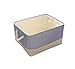 TheWarmHome Decorative Basket Rectangular Fabric Storage Bin Organizer Basket with Handles for Clothes Storage (Blue Stripe, Small - 1 Pack,11.8L*7.9W*5.2H Inches)