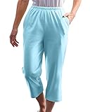 UltraSofts UltraSofts Cropped Pants, Aqua, Petite XL