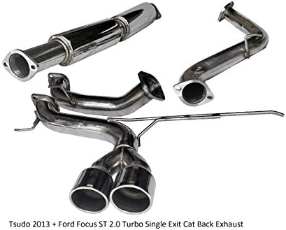 Tsudo Performance Compatible/Replacement for 2013 + Ford Focus ST 2.0 Turbo Center Dual Tip Cat Back Exhaust