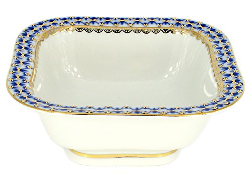 Lomonosov Porcelain Cobalt Net Salad Bowl for 6 Servings
