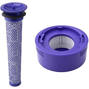 Wolfish Pre Filter + HEPA Post-Filter kit for Dyson V7, V8 Animal and Absolute Cordless Vacuum, Replacement Pre-Filter (DY-96566101) and Post- Filter (DY-96747801)