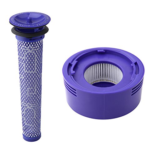 Wolfish Pre Filter + HEPA Post-Filter kit for Dyson V7, V8 Animal and Absolute Cordless Vacuum, Replacement Pre-Filter (DY-96566101) and Post- Filter (DY-96747801)