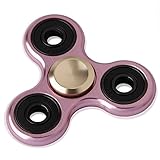 Elongdi Fidget Spinner Aluminum Help Focus Durable EDC Hand Spinner Toy Perfect for Spend Time Relieves Anxiety Fidget ADHD Autism Lessen Boredom, High Speed Up to 5mins (Rose-gold, Round)