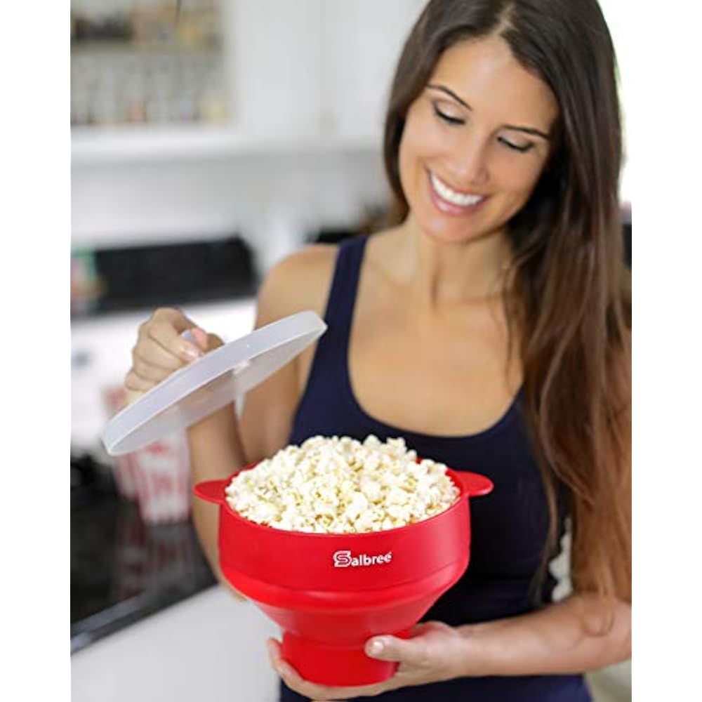 The Original Salbree Microwave Popcorn Popper with Lid, Silicone