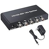 eSynic 4 Way SDI Splitter Repeater Full HD 1080P 1 in 4 Out Distribution 1X4 SDI Splitter Support SD-SDI, HD-SDI, 3G-SDI Up to 1320 Ft with DC 5V Power Adapter