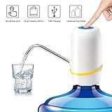 Water Bottle Pump, JZxin USB Charging Automatic Drinking Water Pump Portable Water Dispenser One-button pumping water Fits Universal 5 Gallon Bottle Suitable for Home, Office and Outdoor Camping
