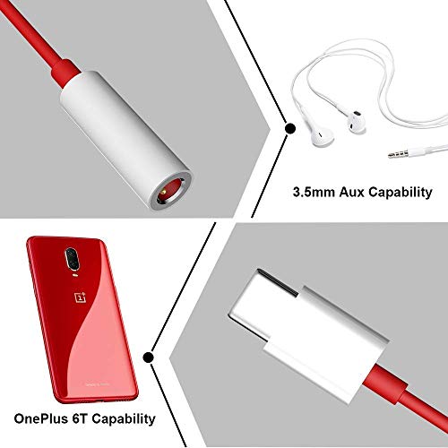 Market Affairs Type C to 3.5mm Splitter Stereo Audio Jack Converter Adapter Noise Cancelling Headphones Jack for OnePlus