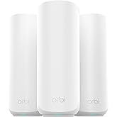NETGEAR Orbi 370 Series Dual-Band WiFi 7 Mesh Network System for Home (RBE373) – Wireless Router + 2 Extenders, Security Feat