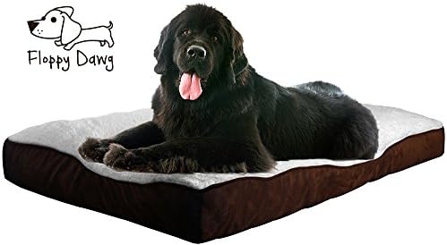 Extra Large Memory Foam Dog Bed with Removable Cover and Waterproof Liner - 48 x 30 Inch Pillow - Our Pet Beds Easily Fit XL Dog Bed Crate - Two-Sided with Sherpa Top and Suede Bottom