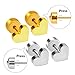 LUXU kisskids 316L Stainless Steel Heart Shaped Stud Earrings with Plug for Baby Girls 2 Colors