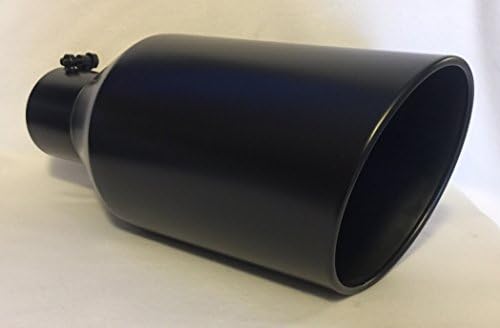 FLAT BLACK 4" X 8" X 18" ROLLED ANGLE DIESEL EXHAUST TIP