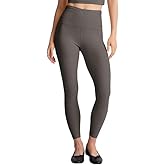 Beyond Yoga Women's Spacedye Raise The Barre Shirred Legging, True Gray Heather, X-Small