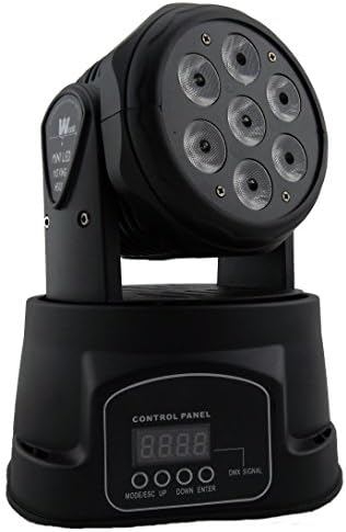 Eshine 7/12Channels LED Mini Wash Moving Head Light Black 7x8w RGBW 4in1 Stage Lighting For Wedding Christmas Birthday DJ Disco KTV Bar Event Party Show(1PC Mini Wash Moving Head Light 7x8w)