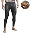 Defender Men's Thermal Wintergear Compression Baselayer Pants Leggings Tights, Black/Black, M