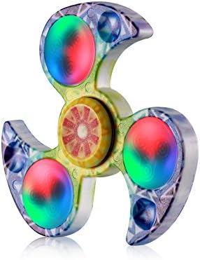 Top Quality Tri Fidget Spinner Official Device with LED lights - Helps Relieve Stress, Anxiety, Improves Focus, Helps Manage ADHD - Great Toy for Adults and Kids (Windmill Style)