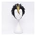 Kadiya Boys Cosplay Wig Full Hair Heat Resistant Black Mixed Yellow Synthetic Hair
