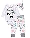 3PCS Newborn Boys Girls Baby Bear Outfit Set Cute Long Sleeve Romper