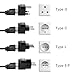 TESSAN Grounded Universal Travel Plug Adapter International European Travel Plug USA to UK/Italy/HK/GermanyFrance/ect PlugAdapter Set-4 Pack