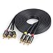 CableCreation RCA Cable 6FT, 3RCA to 3RCA Composite Video Audio AV Y Splitter Cable Compatible with Set-Top Box, Speaker, Amplifier, DVD Player, 24K Gold Plated Connector