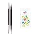 Knitter's Pride Karbonz Knitting Needles Interchangeable Circular Tips 3.5 inch (9cm) Size US 3 (3.25mm) 110322 with 10 Colorful Stitch Markers