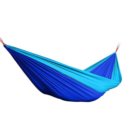Stamo Outdoor Double Camping Hammock Nylon Hammock with Tree Straps and Carabiner (Blue)