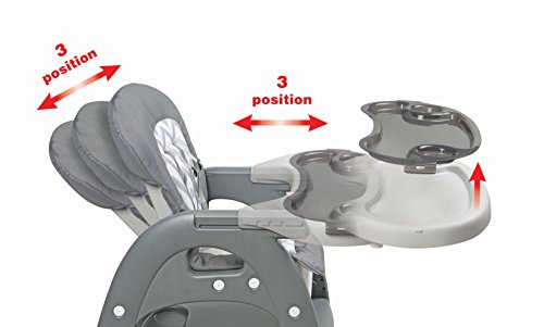 Badger Basket Envee II Baby High Chair with Playtable Conversion, Gray/White