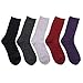 Dosoni Women Super Thick Soft Knit Wool Warm Winter Crew Socks 5 Pack (5 Pack Soild Color A)