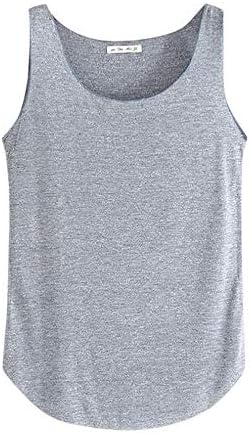 CofeeMo Sleeveless Solid Color Ladies Tank Tops, Thin Bamboo Cotton Comfortable Vest