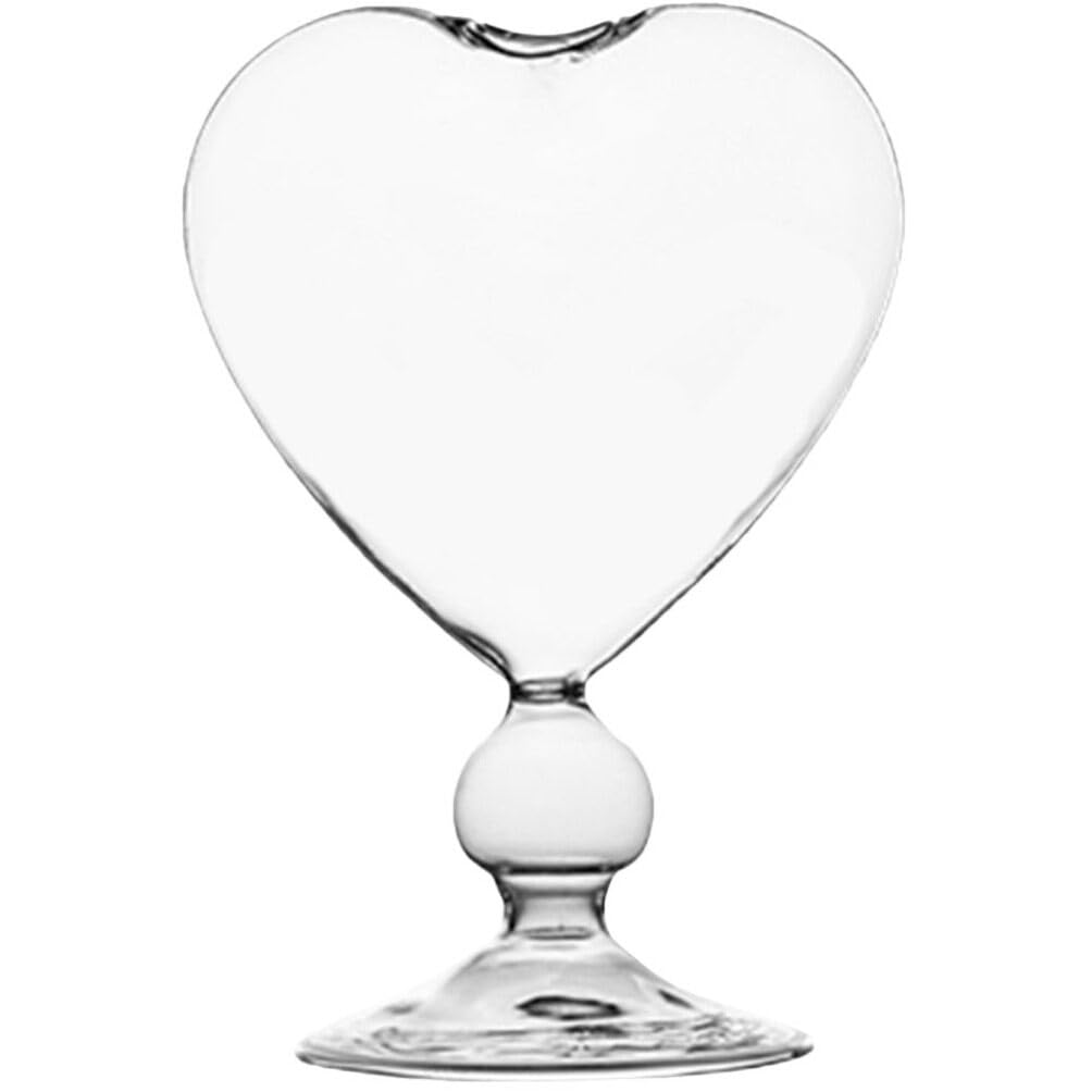 Photo 1 of 1pc Glass Hydroponic Heart Shaped Vase Transparent Heart Flower Vase Unique Modern Water Planting for Home Office Table Book Shelf Decor Or Housewarming Festival