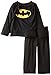 Batman Little Boys' Batman Long Sleeve Cape Set, Black, 2T